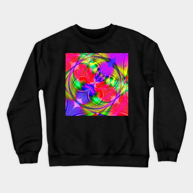 Psychedelic Red and Purple Multiline Design Crewneck Sweatshirt by Funkiberd